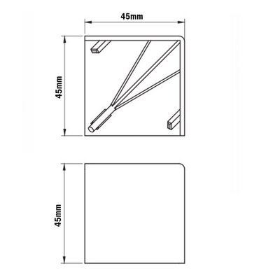 60-270-2 MODULAR SOLUTIONS PART<br>END CAP FOR 3-WAY BODY CONNECTION, SQUARE, GRAY, USED WITH 40-010-1